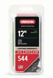 Oregon S44 12” Saw Chain - 3/8" LP, .050" Gauge, 44 Link for Stihl, Echo, & More