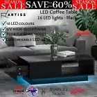 Artiss LED Coffee Table Storage Drawer Modern High Gloss Display Shelf Table New