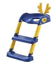 Toddler Seat for Toilet - Foldable Potty Training Toilet with Step Stool Ladder,Training Potty with Handle & Anti-Slip Pad, Bathroom Accessories for Toddler Boys Girls