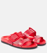 [Manolo Blahnik] Manolo Blahnik Mayfu croc-effect leather sandals AU 9 red