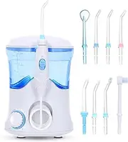 Water Flosser - Power Dental Water Flosser for Teeth & Braces Cleaning, Electric Oral Irrigator Water Flosser for Adults & Kids with 10 Pressures & 7 Tips, 600ml Water Dental Pick Flosser for Family