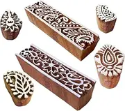 Royal Kraft Paper Print Stamps Arty Crafty Floral Border Pattern Wood Blocks (Set of 6)