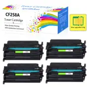 4PK CF258A 58A Toner Cartridge for HP LaserJet Pro M404dn MFP M428dw with chip
