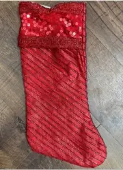 Nwt Set Of 8 Flomo Christmas Xmas Stockings Red Sequin Sparkly