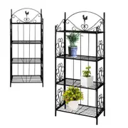 Plant Stand 4 Tier Outdoor Indoor Metal Flower Pots Rack Planter Shelf
