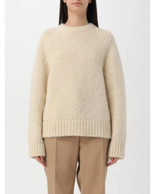 Jil Sander Wool Knit Crew Neck Pullover Sweater Women White