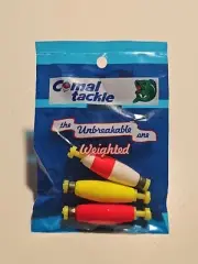 Fishing Bobber Floats Pack Of 3 Weighted 2" Foam Snap-on Foam Float Comal Tackle