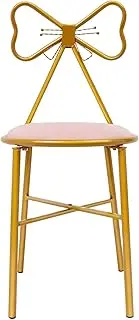 17in Height Makeup Vanity Chair with Butterfly Backrest, Modern Dressing Chair Stool with Velvet Cushion Deep Gold Metal Frame, Decorative Dresser Seat for Bedroom, Lounge Rooms