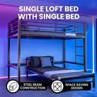 KINGSTON SLUMBER Single Loft Bed And Single Underbed Matte Dark Grey Steel Frame