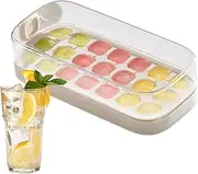 s Tray with Lid, Easy Release 21-Grid Reusable Ice Mold Maker 9.02x4.21x2.64 Inches, Large Capacity Freezer Bin Container for Whiskey, Cocktails, Coffee, Baby Food, Drinks