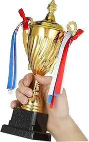 Metal Trophy Soccer Decor Trophies Sports Decor Competition Gold Trophy Lombardi Decorative Trophy Cup FA Shaped Trophy Decor Trophy Cup for Sports Celebration Trophy Cup Golden SUPVOX