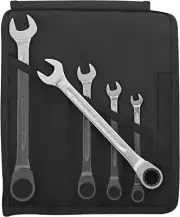 17/5 Combination Ratcheting Spanners Set 5 Piece OpenRatch 819mm Sizes High Per