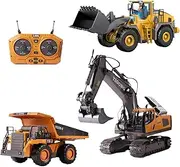 Excavator Toy, Remote Control Excavator Toy, Digmaster Rc Machinery, 2.4Ghz Rc Excavator Toy with Light and Sound, Excavator Toy Set for Adults and Kids, 90 Minutes Long Battery Life (A+B+C)