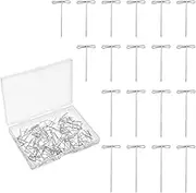 T Pins, 100 Pack T Pins 1 Inch, Wig Pins for Mannequin Head, Shadow Box Pin Straight Sewing Pin with Clear Box for Knitting, Craft, Office, Quilting