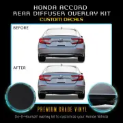 Fit 18-20 Honda Accord Rear Diffuser Trim PRE CUT Blackout Kit - Matte Black