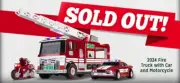 2024 HESS TOY TRUCK 60TH ANNIVERSARY FIRE TRUCK WITH CAR & MOTORCYCLE