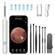 Ear Wax Remover, Ear Cleaning Kit with 6 Ear Picks, Ear Cleaning Otoscope Ear Camera(White)