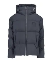 Off White Logo Patch Zip-Up Down Jacket IT50,IT48 Black
