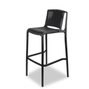 Paros UV Plastic Outdoor Bar Stool (PP) in Midnight Black