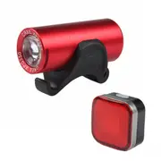 2289+2287 Bicycle Lamp Set USB Charging Hard Light Front Lamp Safety Precautions Tail Lamp Headlight black + taillight gold