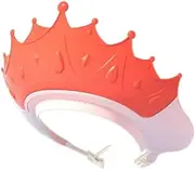 Shower Cap Shield Bathing Cap Safe Protection Bath Cap Crown Shower Cap for Protector Head Eye Ear Shampoo Caps Visor Hat (Red, One Size)