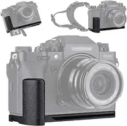 JJC Metal Hand Grip Secure Handle Bracket for Fujifilm Fuji X-T4 XT4 Camera, Anti-Slip Pads Design & Arca Swiss Type Quick Release Plate Design