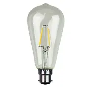LED Filament Dimmable Globes ST64 B22/E27 4W Set of 2