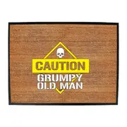 Caution Grumpy Old Man - Funny Novelty Doormat Man Cave Floor mat
