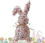 Easter Bunny Decor - Tiered Tray Decoration Rabbit Ornament - Farmhouse Stuffed Bunny Ornament for Spring, Wreath, Wedding Tiered Trays, Shelf