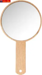 Teepro Handheld Mirror with Handle, Hand Held HD Mirror Wooden Frame, Salon Hair