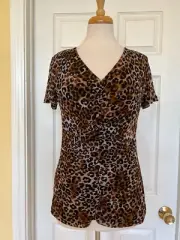 NINE WEST leopard print top size S