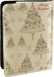 [JEJEA] Christmas Tree Print Travel Organizer Credit Cards Case Passport BookPassport Holder Cover Wallet forTraveling,, Black, One Size