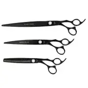 Black Pearl Left Handed Shear Kit 3 Piece Professional Grooming Scissor Set
