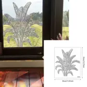 Banana Leaf Plant Leaves Window Static Glass Clings Sticker Suncatchers Decor