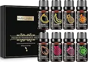 MAYJAM Fruit Essential Oils Set - TOP 8 Fragrance Oil for Diffusers, Candle Making, Premium Quality Aromatherapy Oils Scented Oils (10ml)