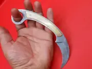 Pattern Damascus Custom Handmade Karambit Knife Camel Bone Handle S144