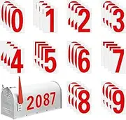 Reflective Mailbox Numbers for Outside, 4 Sets Large 4 inch 0-9 Self Adhesive Address Numbers for House Doors (4 inch, Red)