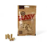 RAW Cellulose Filters - 200 Tips per Pack Natural Unrefined Rolling Smoking