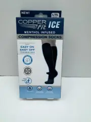 COPPER fit Ice Menthol Infused Compression Socks L/XL M9-12 W 10-13