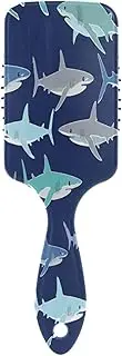 Sharks Dark Blue Massage Brush, Detangling Comb, Healthy Hair Brush, Easy Clean Comb