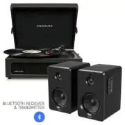CROSLEY Crosley Voyager Bluetooth Portable Turntable - Black + Bundled Majority