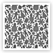 Christmas Background Gingerbread Santa Stencil - Choose a Size - Laser-Cut