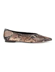 [Siren] Locke Flat Pumps in Brown Snake