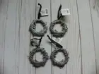 Hearth & Hand Magnolia Farms Pewter Silver Wreath Ornaments Farmhouse Set 4 New
