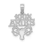 14K White Gold Wg 100% Aries Zodiac Charm