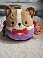 Squishmallows Reginald Vampire Halloween Treat Pail Official Plush Corgi New!