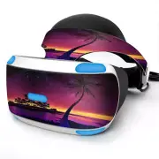 Skin Wrap for Sony Playstation PSVR Headset Palm Tree Stars and Sunset Purple