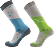 [SINNER] Mens Ski Mountain Bike Pack Blue/Green Size 38 Socks Multi, Colourful, 38