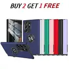 For Samsung S24 Ultra S24+ S23 FE Ring Stand Magnetic Case with Screen Protector