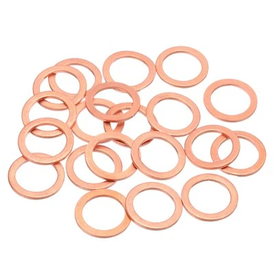 20Pcs M16 Flat Copper Washers 16x22x1.5mm Copper Flat Sealing Ring Washers